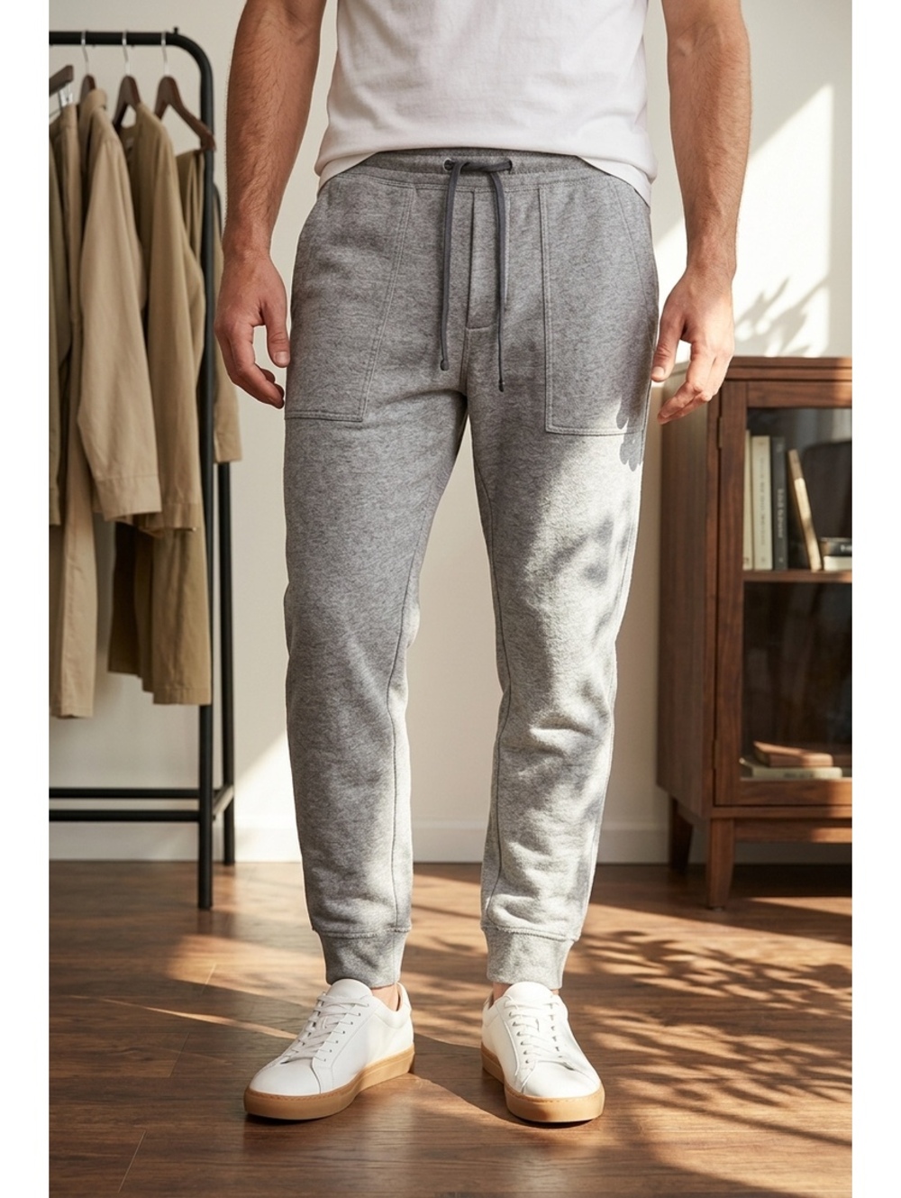 James Perse Gray Cotton Blend Jogger Sweatpants Tapered Leg Size 2 (US) Size M